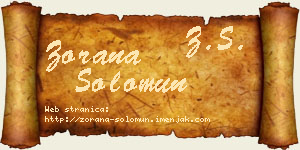 Zorana Solomun vizit kartica